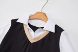 Agnetha Plus Size Sweater Vest Long Sleeve Shirt