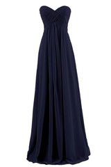 Navy blue strapless plus size gown