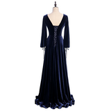 Plus Size Velvet Long Sleeve Evening Dress