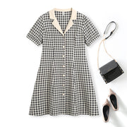 Plus Size Vintage Check Shirt Dress