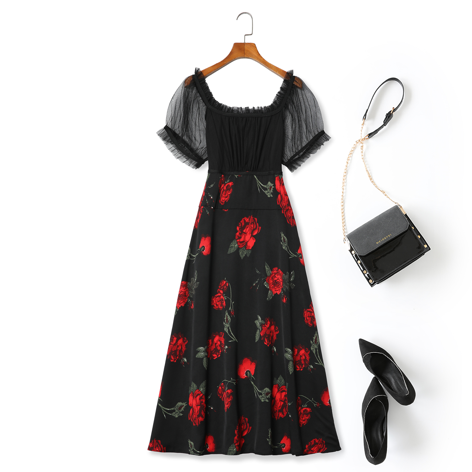 Plus Size Vintage Floral Women Summer Short Sleeve Dress main image 0