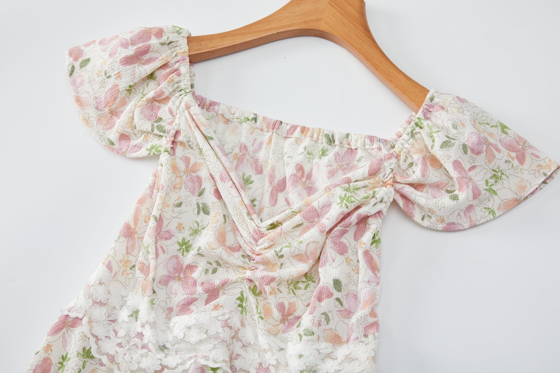Plus Size Women Floral Vintage Casual Short Sleeve Dress
