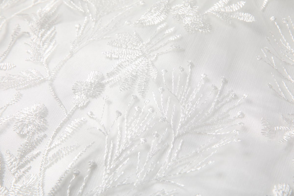 Plus Size White A Line Dress - Pretty Fabric Details