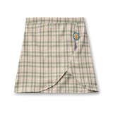 Plus Size Green Checks Mini Skirt