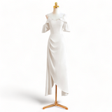 Plus Size White Cold Shoulder Maxi Dress