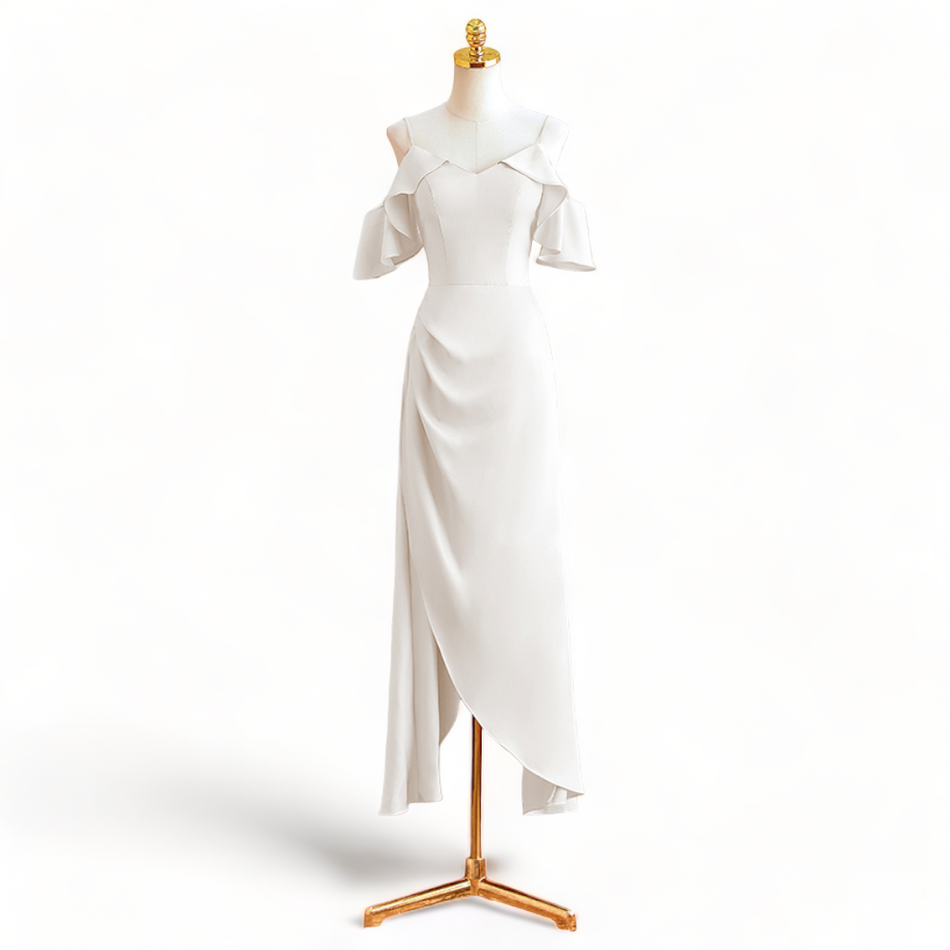 White cold shoulder online dress plus size