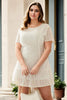 Pauline Plus Size White Cotton Lace Short Sleeve Dress
