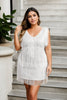 Adley Plus Size White Flapper Dress