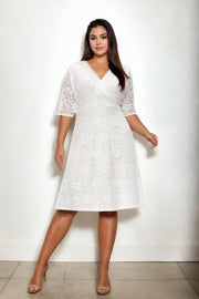 Plus Size White Lace Dress