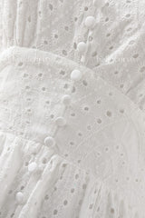 Lena Plus Size White Eyelet Lace Short Sleeve Dress