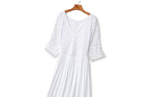 Plus Size White Short Sleeve Maxi Dress