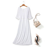 Plus Size White Short Sleeve Maxi Dress