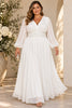 Emmeline Plus Size White Long Sleeve Maxi Dress