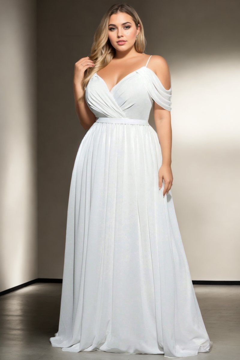 Fiona Plus Size White Off Shoulder Formal Dress Hello Curve Fiona Plus Size White Off Shoulder Formal Dress Hello Curve