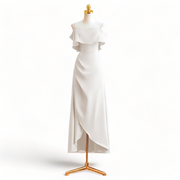 Plus Size White Off Shoulder Midi Dress