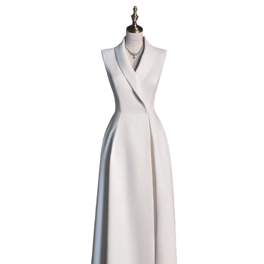 Plus Size White Semi Formal Tuxedo Dress– Hello Curve
