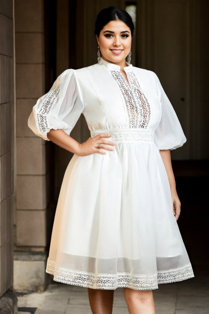 Calla Plus Size White Semi Formal Shirt Dress– Hello Curve