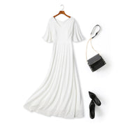 Plus Size White Short Sleeve Maxi Dress