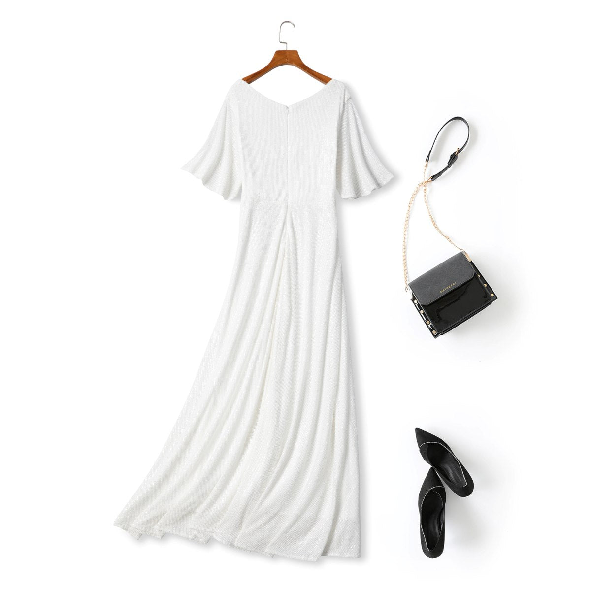 Plus Size White Short Sleeve Maxi Dress– Hello Curve