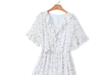 Serina Plus Size White Stars Dress