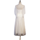 Plus Size White Sweetheart Tulle Midi Dress