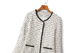 Plus Size White Tweed Jacket