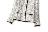 Plus Size White Tweed Jacket