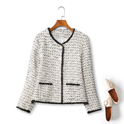 Plus Size White Tweed Jacket