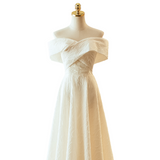Plus Size White Wrap Off The Shoulder Dress