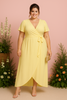 Aria Plus Size Wrap Short Sleeve Chiffon Dress