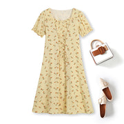 Plus Size Yellow Floral Dress