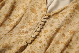 Plus Size Yellow Floral Long Sleeve Dress