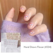 Hand Drawn Flower Nail Wrap