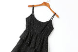 Arielle Polka Dots Print Peplum Tier Camisole Spaghetti Sleeveless Midi Dress