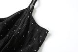 Arielle Polka Dots Print Peplum Tier Camisole Spaghetti Sleeveless Midi Dress