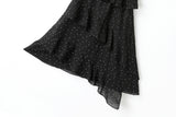 Arielle Polka Dots Print Peplum Tier Camisole Spaghetti Sleeveless Midi Dress