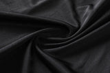 Alena Leafs Printed V Neck Tier Chiffon Plus Size Mid Sleeve Midi Dress (Black)