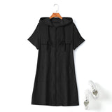 Mabel Plus Size Hoodie Utility T Shirt Dress