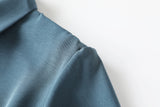 Agnes Buttons Puff Sleeve Short Sleeve Midi Shirt Dress