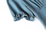 Agnes Buttons Puff Sleeve Short Sleeve Midi Shirt Dress