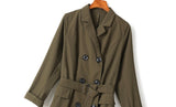 Tracy Plus Size Windbreaker Coat Jacket / Trench Mid Sleeve Shirt Dress (Green, Black)