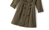 Tracy Plus Size Windbreaker Coat Jacket / Trench Mid Sleeve Shirt Dress (Green, Black)