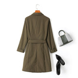 Tracy Plus Size Windbreaker Coat Jacket / Trench Mid Sleeve Shirt Dress (Green, Black)