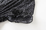 Alyssa Polka Dots Printed V Neck Tier Chiffon Plus Size Short Sleeve Midi Dress
