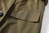 Tracy Plus Size Windbreaker Coat Jacket / Trench Mid Sleeve Shirt Dress (Green, Black)
