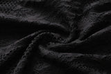 Camile Plus Size Occasion Black Eyelash Lace V Neck Lace Up Bell Sleeve Mid Sleeve Dress
