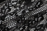 Camile Plus Size Occasion Black Eyelash Lace V Neck Lace Up Bell Sleeve Mid Sleeve Dress