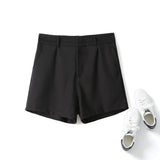 Vivien Plus Size Black Highwaist Shorts