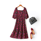 Wynna Plus Size Floral Sweetheart Mermaid Mid Sleeve Dress