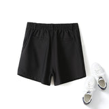 Vivien Plus Size Black Highwaist Shorts